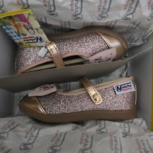 Glittery Gold Kids Dress Shoes